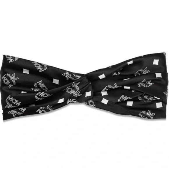 SOLD⛔️Authentic MCM SILK VISETOS diamonds Monogram print headband - Picture 5 of 12